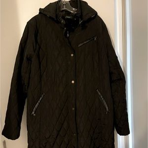 Lauren Ralph Lauren Quilted Detachable Hood Mid-Length Coat